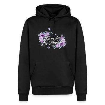 Lila Blumen Braut Team - Männer Premium Bio Hoodie - Schwarz - Vorne - Nico (187cm)