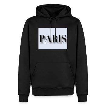 Paris - Männer Premium Bio Hoodie - Schwarz - Vorne - Nico (187cm)