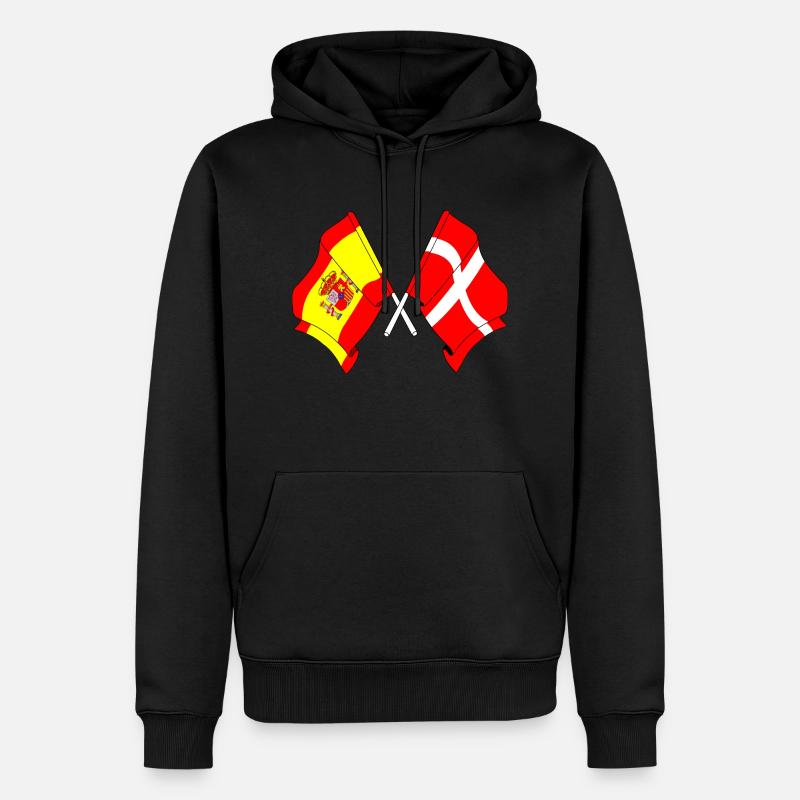 Drapeau de l’Espagne, Danemark - Sweat à capuche Premium bio Homme - noir