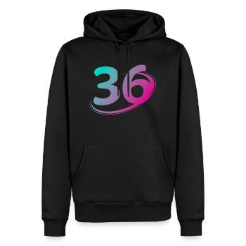 Nummer 36 mehrfarbig - Männer Premium Bio Hoodie - Schwarz - Vorne - Nico (187cm)