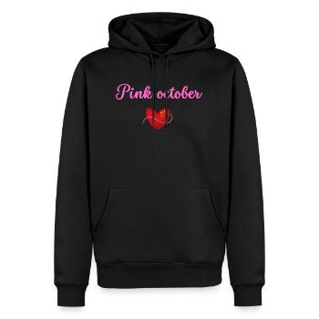 Herz für rosa Oktober - Männer Premium Bio Hoodie - Schwarz - Vorne - Nico (187cm)