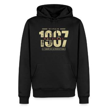 vintage 1967 / année 1967 / t-shirt 1967 - Sweat à capuche Premium bio Homme - noir - Devant - Nico (187cm)