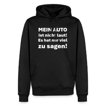 Le mien n’est pas bruyant, il a juste beaucoup à dire - Sweat à capuche Premium bio Homme - noir - Devant - Nico (187cm)