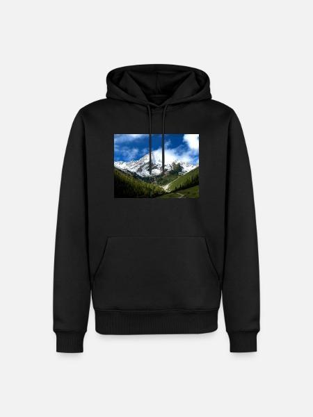 Mountain - Männer Premium Bio Hoodie - Schwarz