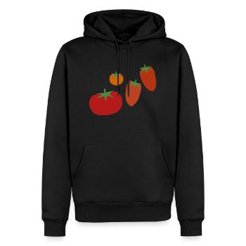 Tomaten - Männer Premium Bio Hoodie - Schwarz - Vorne - Nico (187cm)