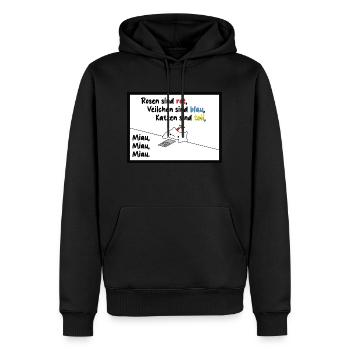 Rosen sind Rot, Veilchen sind blau, Katzen Lustig - Männer Premium Bio Hoodie - Schwarz - Vorne - Nico (187cm)