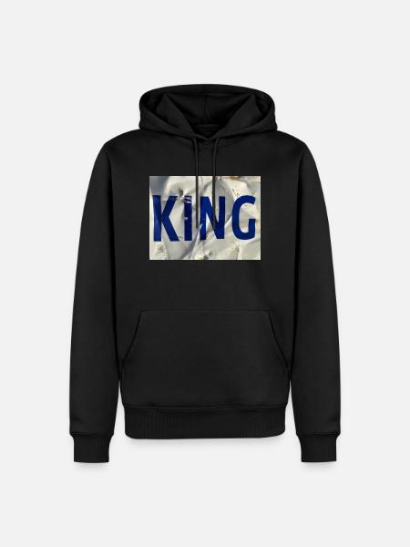 KING - Männer Premium Bio Hoodie - Schwarz