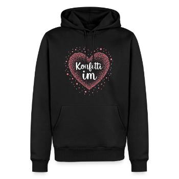 Konfetti im Herzen - Männer Premium Bio Hoodie - Schwarz - Vorne - Nico (187cm)