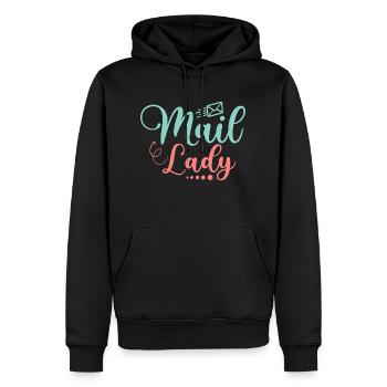 Mail Lady Mailman Postal Worker - Men’s Premium Organic Hoodie - black - Front - Nico (187cm)
