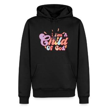 Je suis un enfant de Dieu - Sweat à capuche Premium bio Homme - noir - Devant - Nico (187cm)
