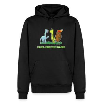 Dinosaurier Gefühle Lustig Dino Paar Sarkasmus Design - Männer Premium Bio Hoodie - Schwarz - Vorne - Nico (187cm)