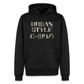 URBAN STYLE - Männer Premium Bio Hoodie - Schwarz - Vorne - Nico (187cm)
