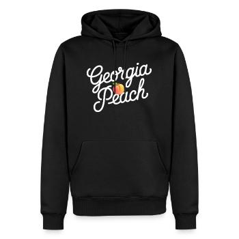 Georgia Peach Drehbuch - Männer Premium Bio Hoodie - Schwarz - Vorne - Nico (187cm)