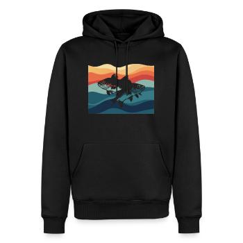 Perch Fishing Rod Fishing with Friends - Men’s Premium Organic Hoodie - black - Front - Nico (187cm)