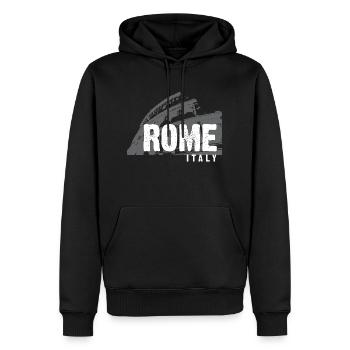 Logo der Stadt Rom - Männer Premium Bio Hoodie - Schwarz - Vorne - Nico (187cm)