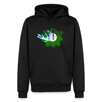 Éventails de noix de - Sweat à capuche Premium bio Homme - noir - Devant - Nico (187cm)
