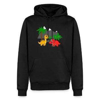 Dino Welt - Männer Premium Bio Hoodie - Schwarz - Vorne - Nico (187cm)