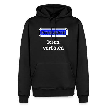 Privatschild - Männer Premium Bio Hoodie - Schwarz - Vorne - Nico (187cm)