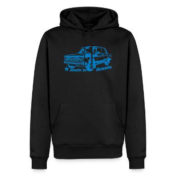 Lada Nova Riva 2105 1500 Signet 2107 - Männer Premium Bio Hoodie - Schwarz - Vorne - Nico (187cm)