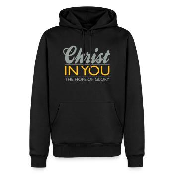 Christ in you - Männer Premium Bio Hoodie - Schwarz - Vorne - Nico (187cm)