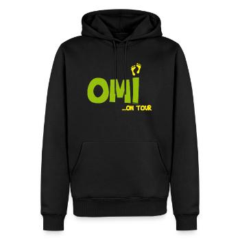 Omi on Tour - Männer Premium Bio Hoodie - Schwarz - Vorne - Nico (187cm)