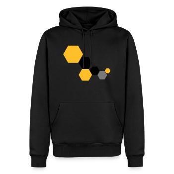 Waben 6 - Männer Premium Bio Hoodie - Schwarz - Vorne - Nico (187cm)