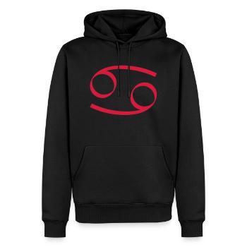 zodiac cancer - Sweat à capuche Premium bio Homme - noir - Devant - Nico (187cm)