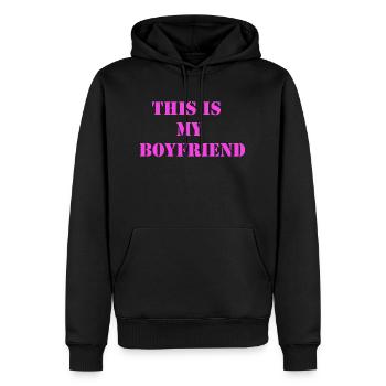 boyfriend - Sweat à capuche Premium bio Homme - noir - Devant - Nico (187cm)