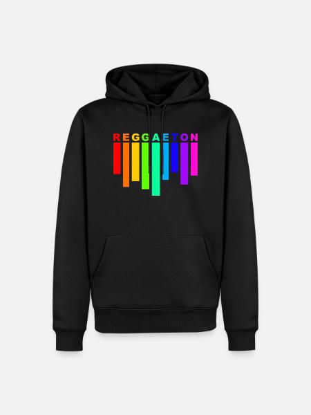 reggaeton rainbow - Männer Premium Bio Hoodie - Schwarz