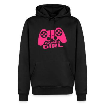 gamer girl mädchen frau weiblich controller - Männer Premium Bio Hoodie - Schwarz - Vorne - Nico (187cm)