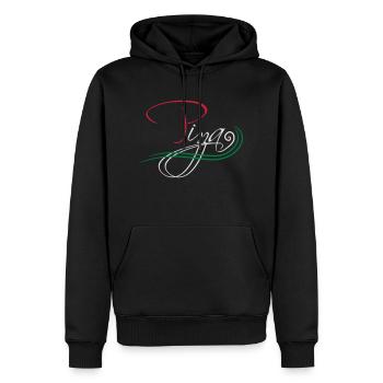 flagge farben cool logo italien schrift text liebe - Männer Premium Bio Hoodie - Schwarz - Vorne - Nico (187cm)