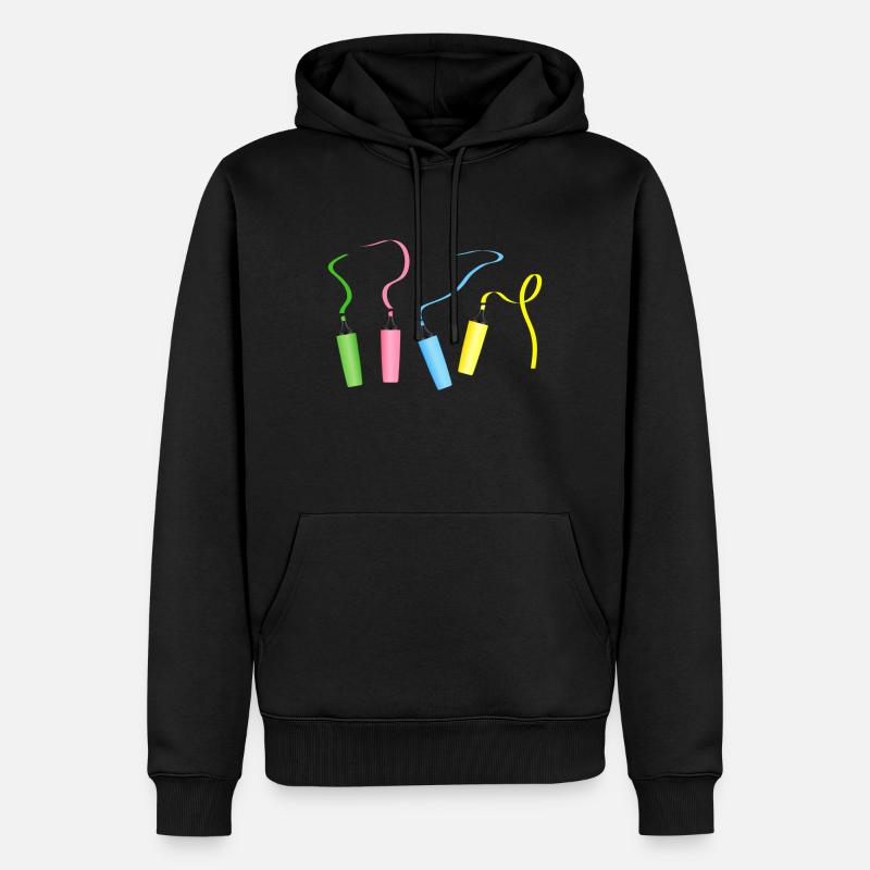 surligneur - Sweat à capuche Premium bio Homme - noir