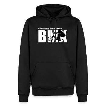 défiez vos limites - Sweat à capuche Premium bio Homme - noir - Devant - Nico (187cm)