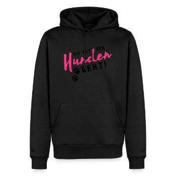 hunden die mit den - Männer Premium Bio Hoodie - Schwarz - Vorne - Nico (187cm)