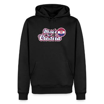 Made in Croatia - Retro Look - Sweat à capuche Premium bio Homme - noir - Devant - Nico (187cm)