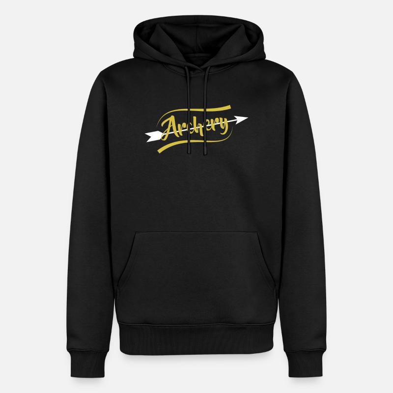 Bogenschießen Pfeil Bogen Bogenschütze - Männer Premium Bio Hoodie - Schwarz