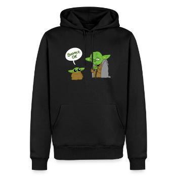 Boomer ok - Männer Premium Bio Hoodie - Schwarz - Vorne - Nico (187cm)