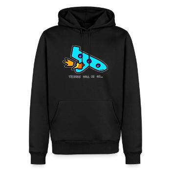 Things will be okay! - Men’s Premium Organic Hoodie - black - Front - Nico (187cm)