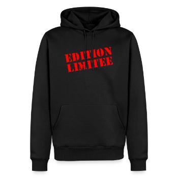 T-Shirt in limitierter Auflage - Männer Premium Bio Hoodie - Schwarz - Vorne - Nico (187cm)