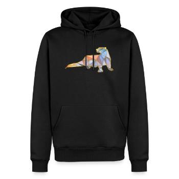 Otter Geometrische Goldlinien 2 - Männer Premium Bio Hoodie - Schwarz - Vorne - Nico (187cm)
