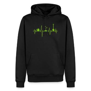 Garten Gärtner Gartenarbeit Herzschlag - Männer Premium Bio Hoodie - Schwarz - Vorne - Nico (187cm)