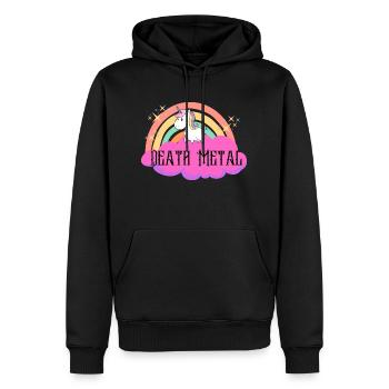 Death Metal Einhorn - Männer Premium Bio Hoodie - Schwarz - Vorne - Nico (187cm)