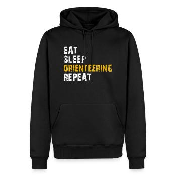 manger sommeil Course d’orientation - Sweat à capuche Premium bio Homme - noir - Devant - Nico (187cm)