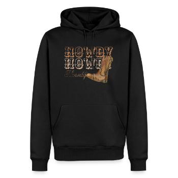 Howdy Cowboy Country Southern Rodeo Femmes Western - Sweat à capuche Premium bio Homme - noir - Devant - Nico (187cm)