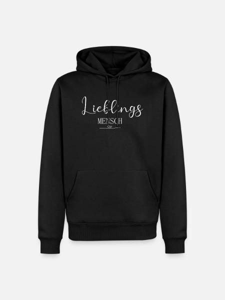 Lieblingsmensch - Männer Premium Bio Hoodie - Schwarz