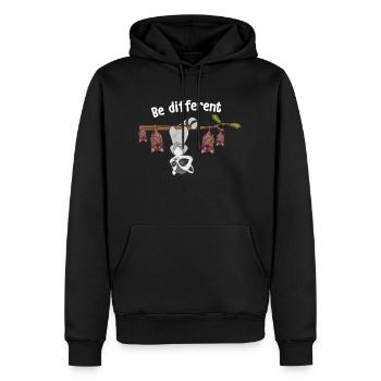 Be Different Sei Anders Waschbär mit Fledermäusen - Männer Premium Bio Hoodie - Schwarz - Vorne - Nico (187cm)