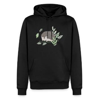 Niedlicher Igel - Männer Premium Bio Hoodie - Schwarz - Vorne - Nico (187cm)