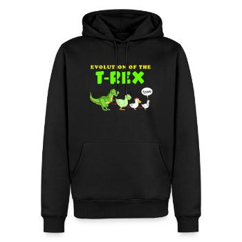 Entwicklung des Trex - Männer Premium Bio Hoodie - Schwarz - Vorne - Nico (187cm)