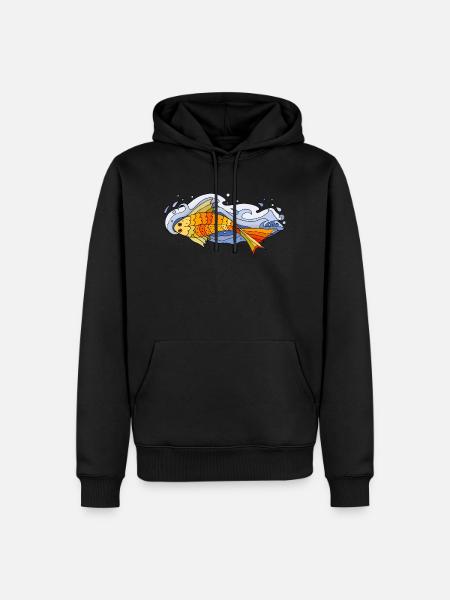 Fish - Men’s Premium Organic Hoodie - black