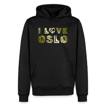 I Love Oslo - Männer Premium Bio Hoodie - Schwarz - Vorne - Nico (187cm)